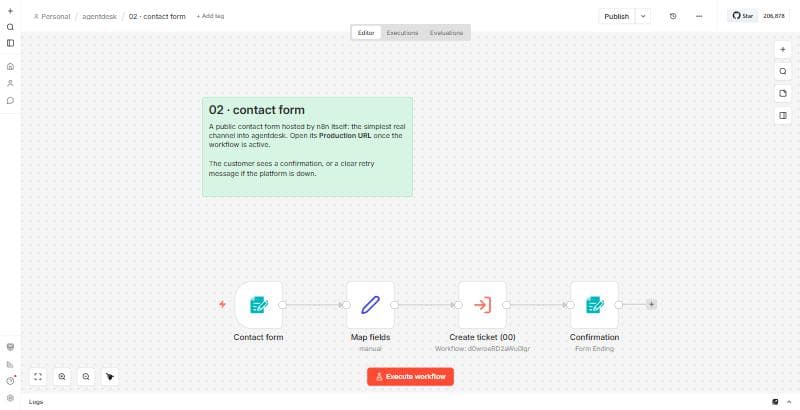 n8n workflow 02 · contact form
